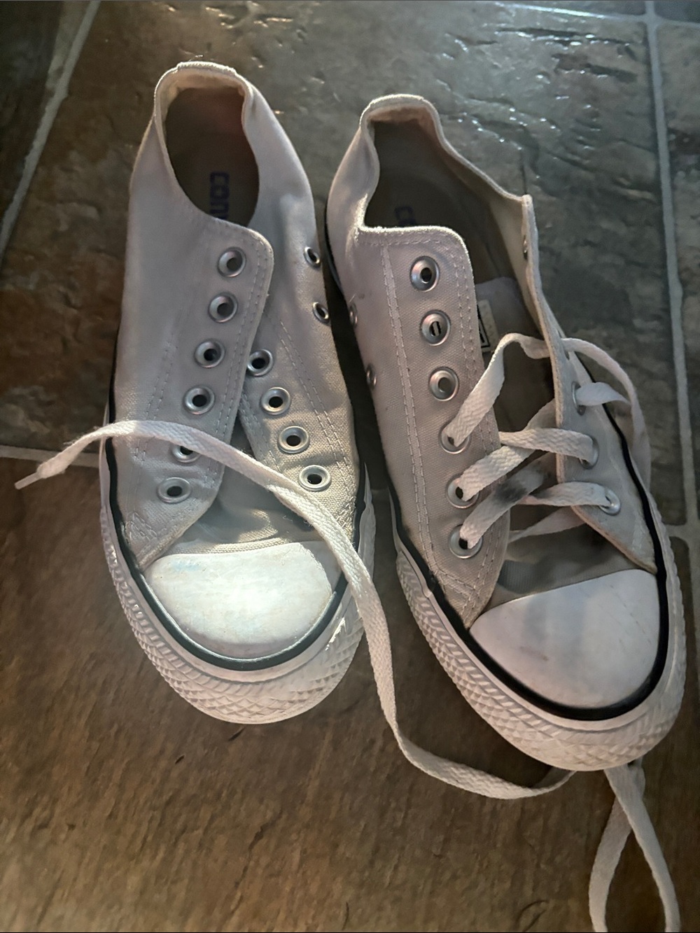 Converse Kids White Canvas Low-Top Sneakers